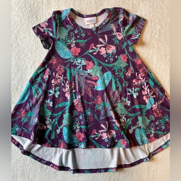 LuLaRoe Toddler Purple Floral Twirl Dress, size 2T - Picture 1 of 3